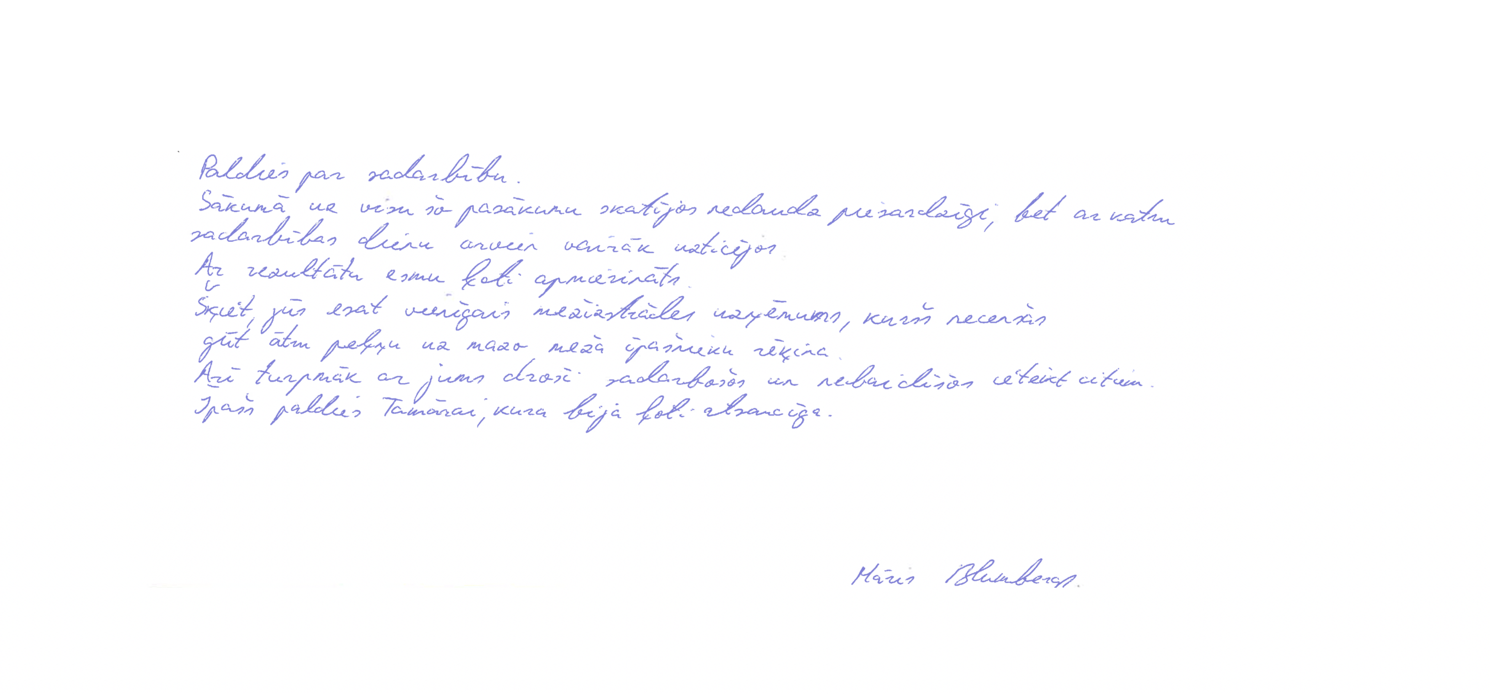 Atsauksme Māris Blumbergs Klajumi Dižozols